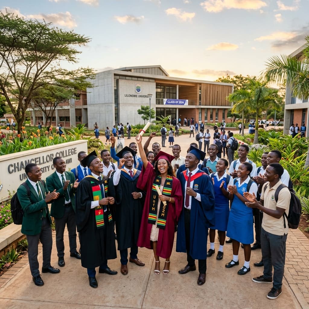 Malawian students celebrating